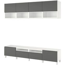 Living Ikea Besta sertare/deschidere apasare 240x42x230 (Alb/Vasterviken/Stubbarp Gri Inchis) Thumb