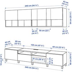 Living Ikea Besta sertare/deschidere apasare 240x42x230 (Alb/Vasterviken/Stubbarp Gri Inchis) Thumb