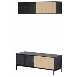 Living Ikea Boastad furnir 121x42 (Negru/Stejar) Thumb