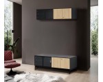 Living Ikea Boastad furnir 121x42 (Negru/Stejar)