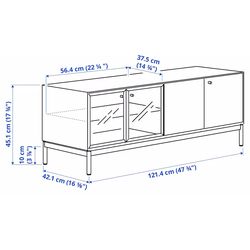 Living Ikea Boastad furnir 121x42 (Negru/Stejar) Thumb