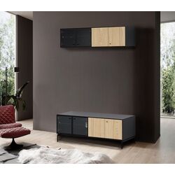 Living Ikea Boastad furnir 121x42 (Negru/Stejar) Thumb