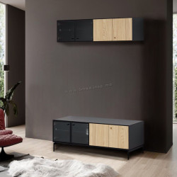 Гостиная Ikea Boastad шпон 121x42 (Черный/Дуб)