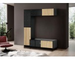 Living Ikea Boastad furnir 163x42x185 (Negru/Stejar)