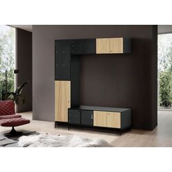 Living Ikea Boastad furnir 163x42x185 (Negru/Stejar) Thumb