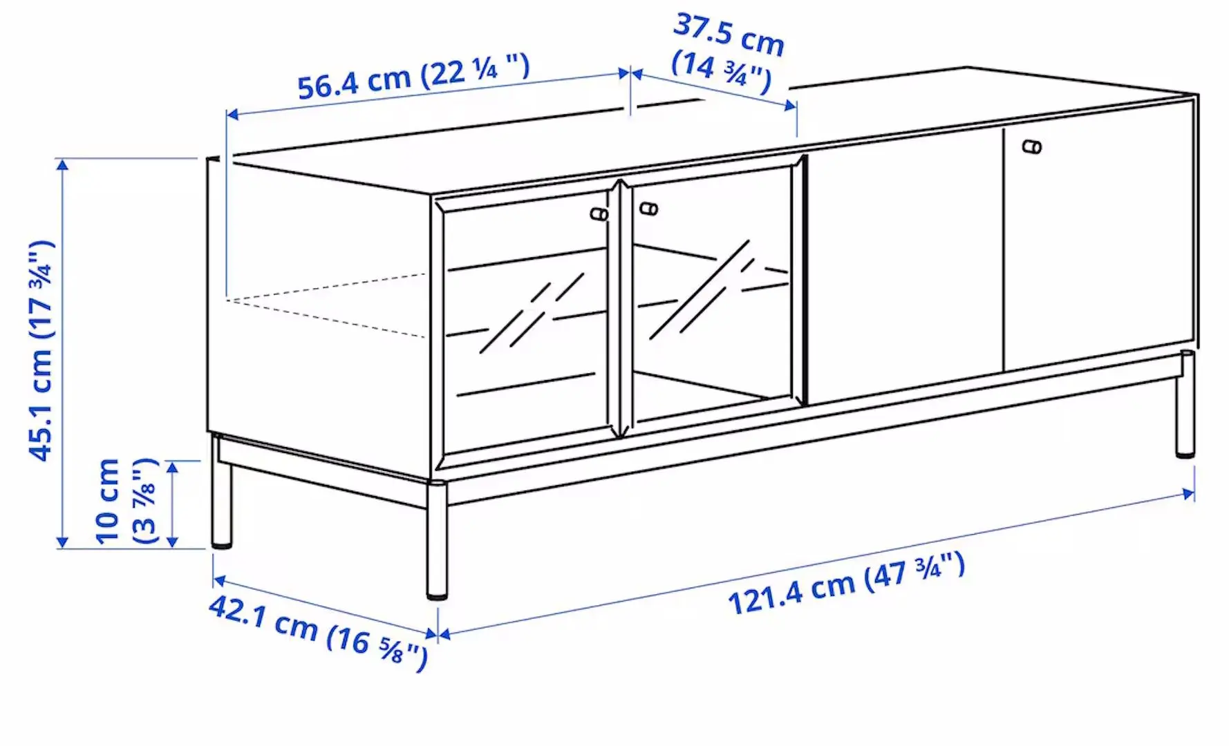 Living Ikea Boastad furnir 163x42x185 (Negru/Stejar)
