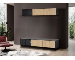 Living Ikea Boastad furnir 181x42 (Negru/Stejar)