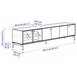 Living Ikea Boastad furnir 181x42 (Negru/Stejar) Thumb