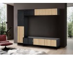 Living Ikea Boastad furnir 223x42x185 (Negru/Stejar)