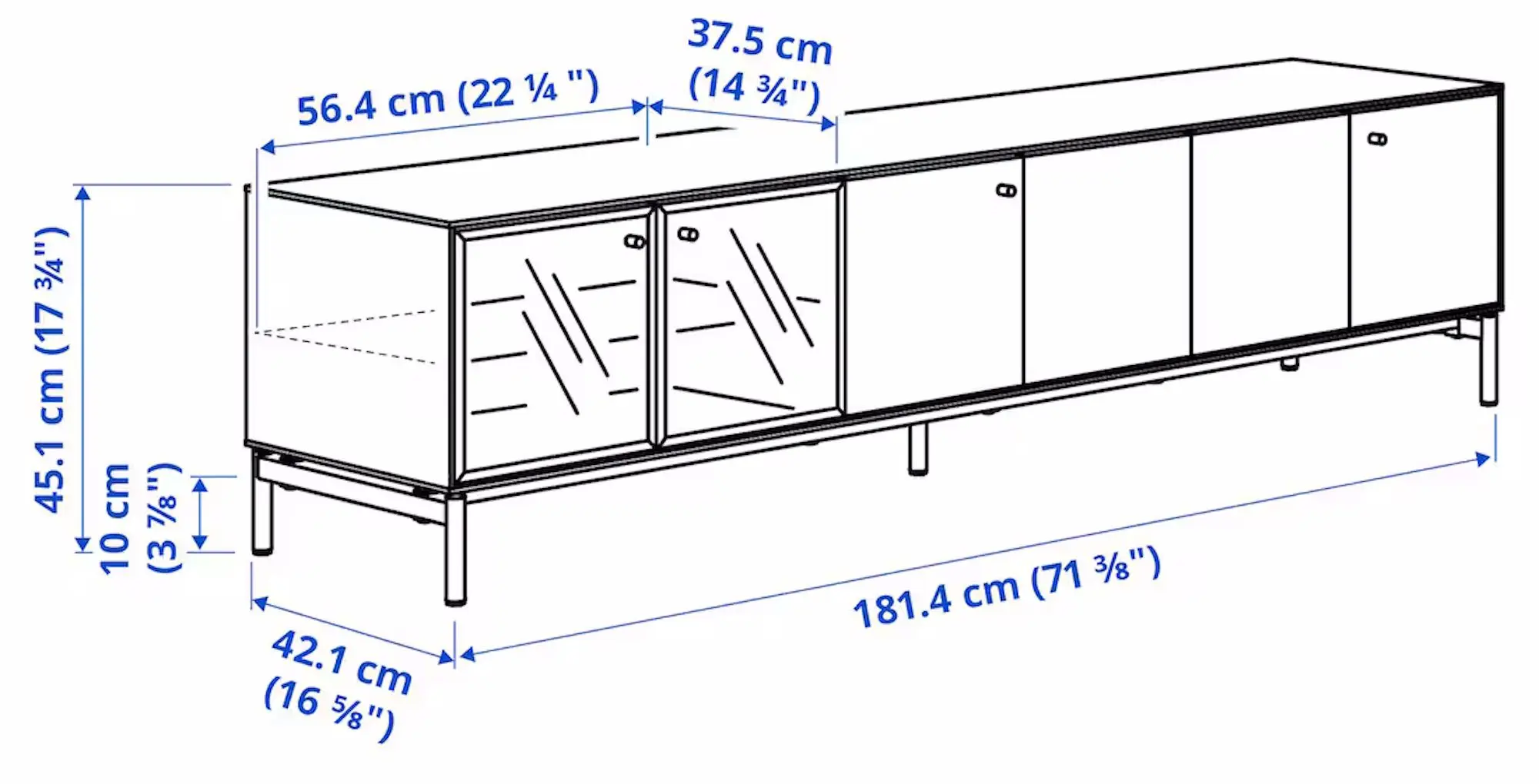 Living Ikea Boastad furnir 223x42x185 (Negru/Stejar)