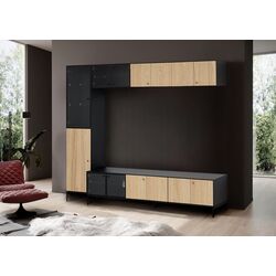 Living Ikea Boastad furnir 223x42x185 (Negru/Stejar) Thumb