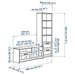 Living Ikea Brimnes 180x41x190 (Alb) Thumb