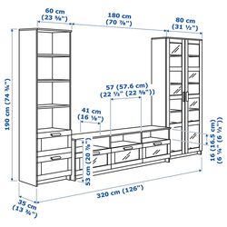 Living Ikea Brimnes cu sticla 320x41x190cm (Alb) Thumb