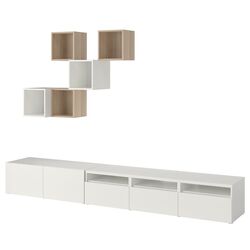 Living Ikea Eket 300x42x210 (Alb/Aspect Stejar Antichizat) Thumb