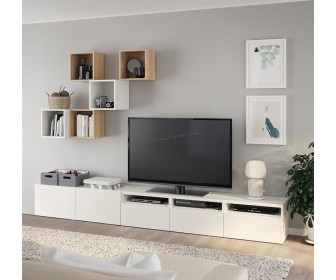 Living Ikea Eket 300x42x210 (Alb/Aspect Stejar Antichizat)