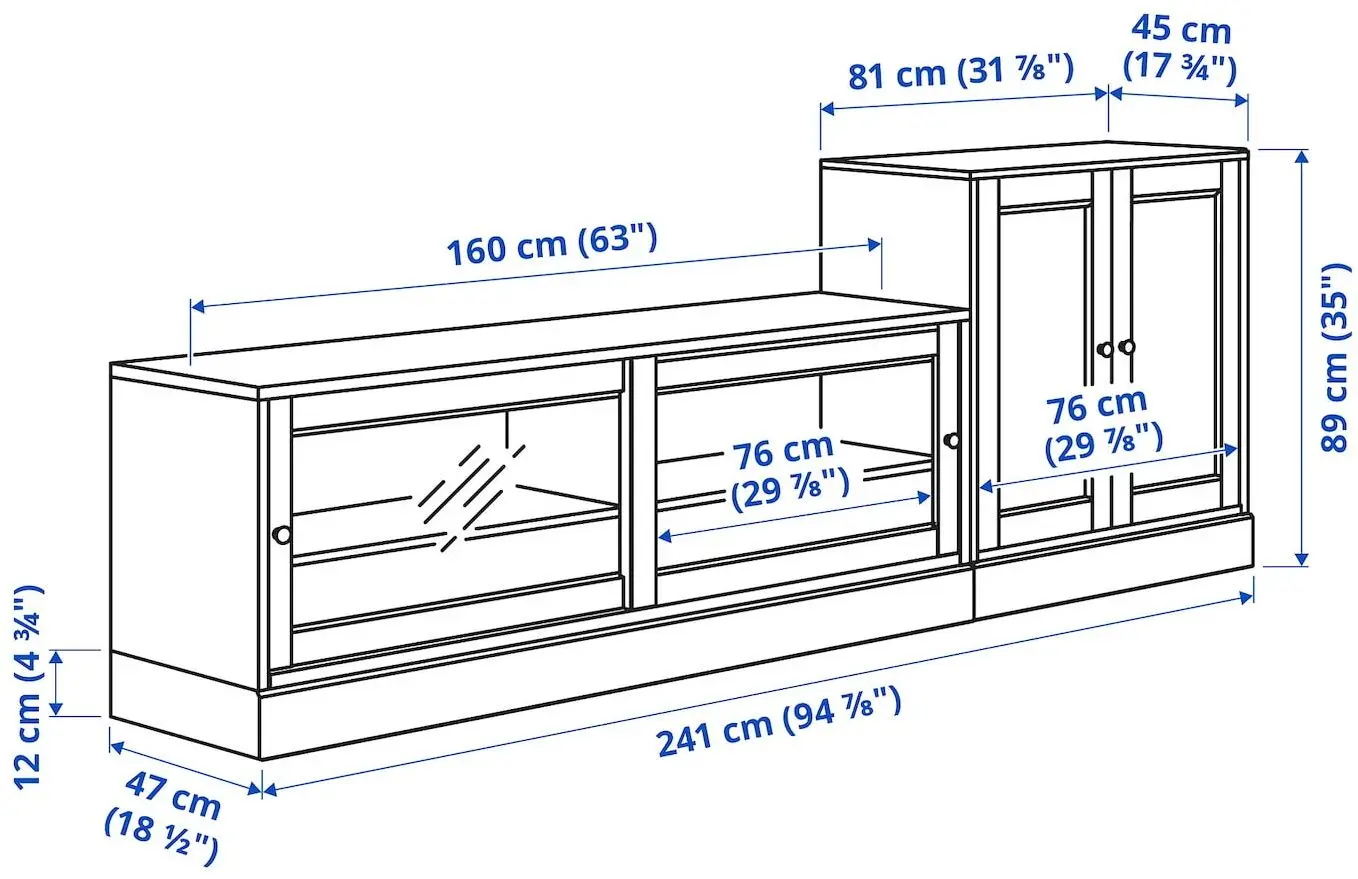 Living Ikea Havsta 241x47x89 (Gri-bej)