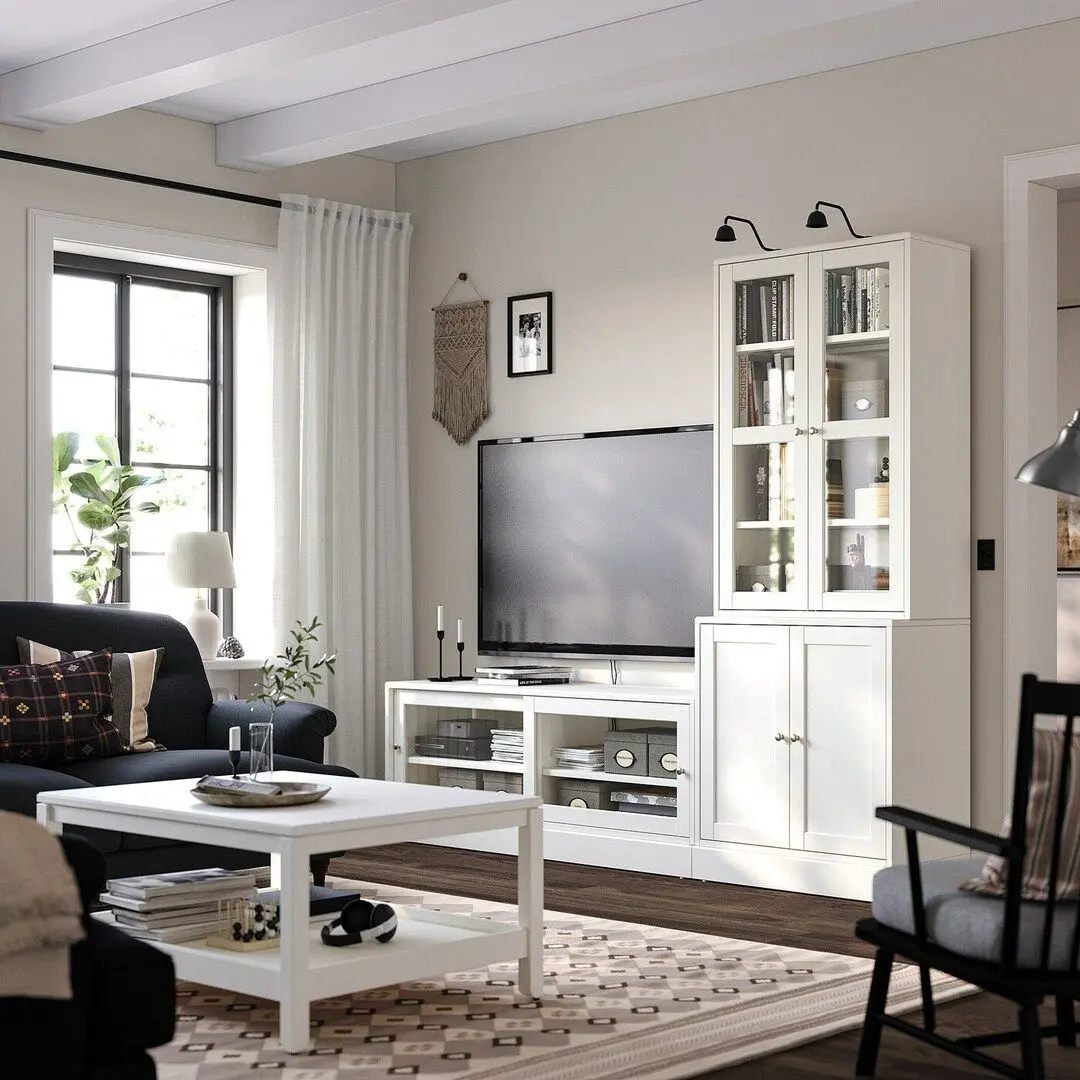 Living Ikea Havsta usi sticla 241x47x212 (Alb)