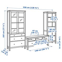 Living Ikea Hemnes cu sticla 326x197cm (Alb/Maro deschis) Thumb