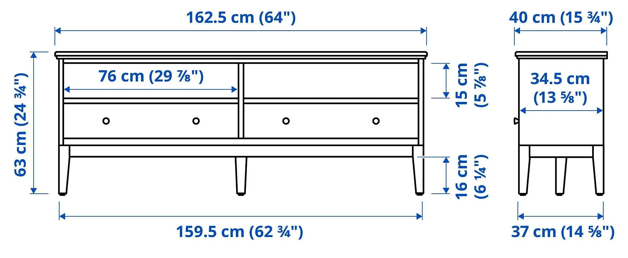 Living Ikea Idanas 325x40x211 (Alb)
