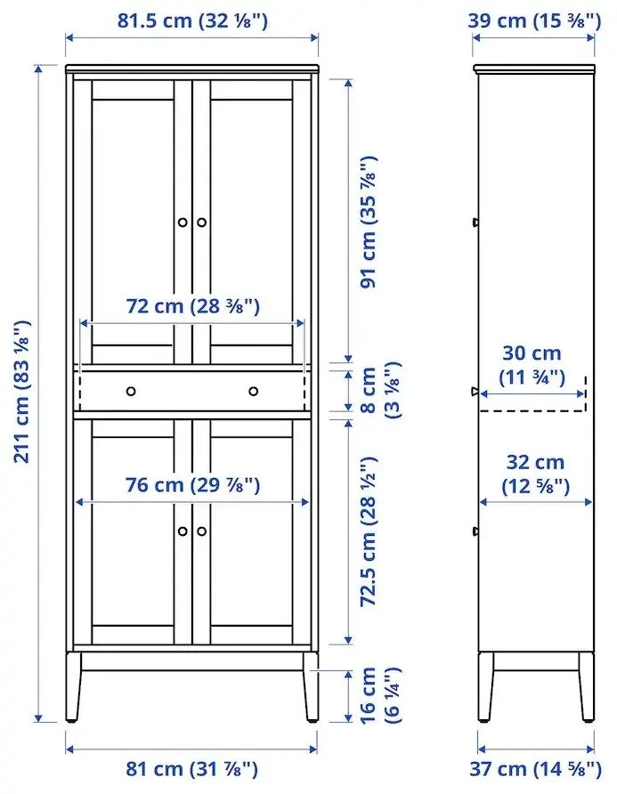 Гостиная Ikea Idanas со стеклом 325x40x211 (Белый)