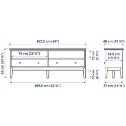 Гостиная Ikea Idanas со стеклом 325x40x211 (Белый) Thumb