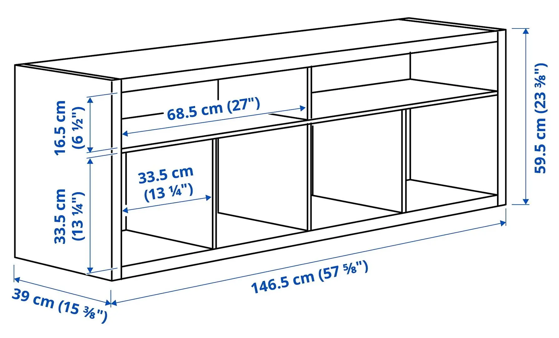 Living Ikea Kallax/Lack 224x39x147 (Alb)