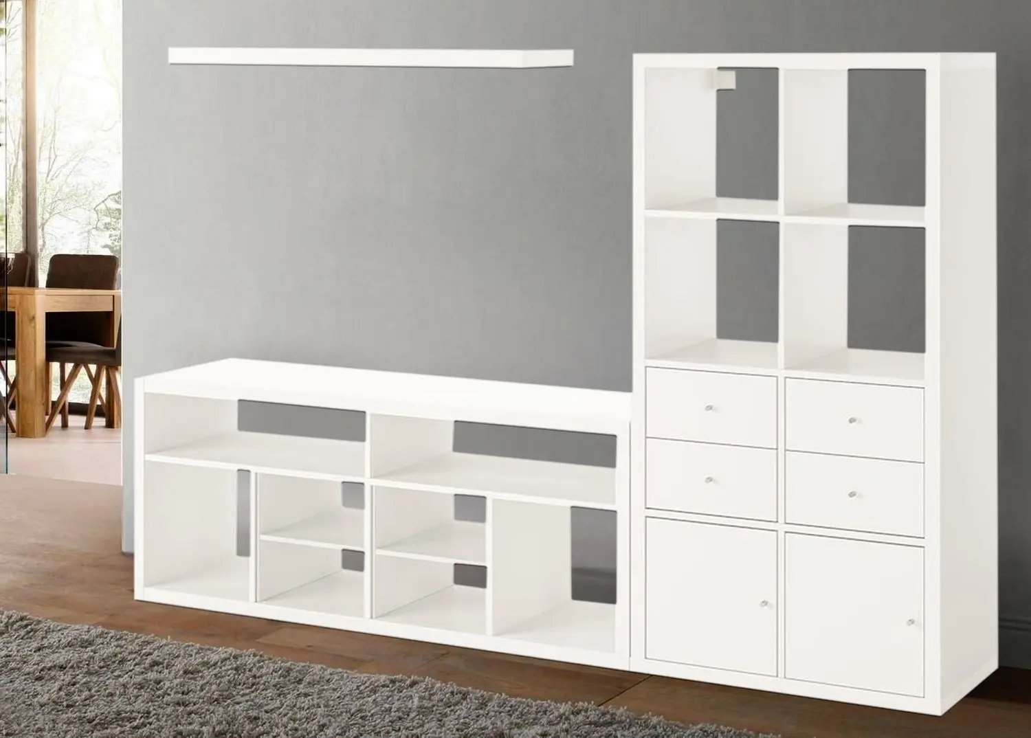 Living Ikea Kallax/Lack 224x39x147 (Alb)