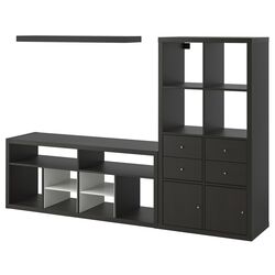 Гостиная Ikea Kallax/Lack 224x39x147см (Черно-коричневый) Thumb