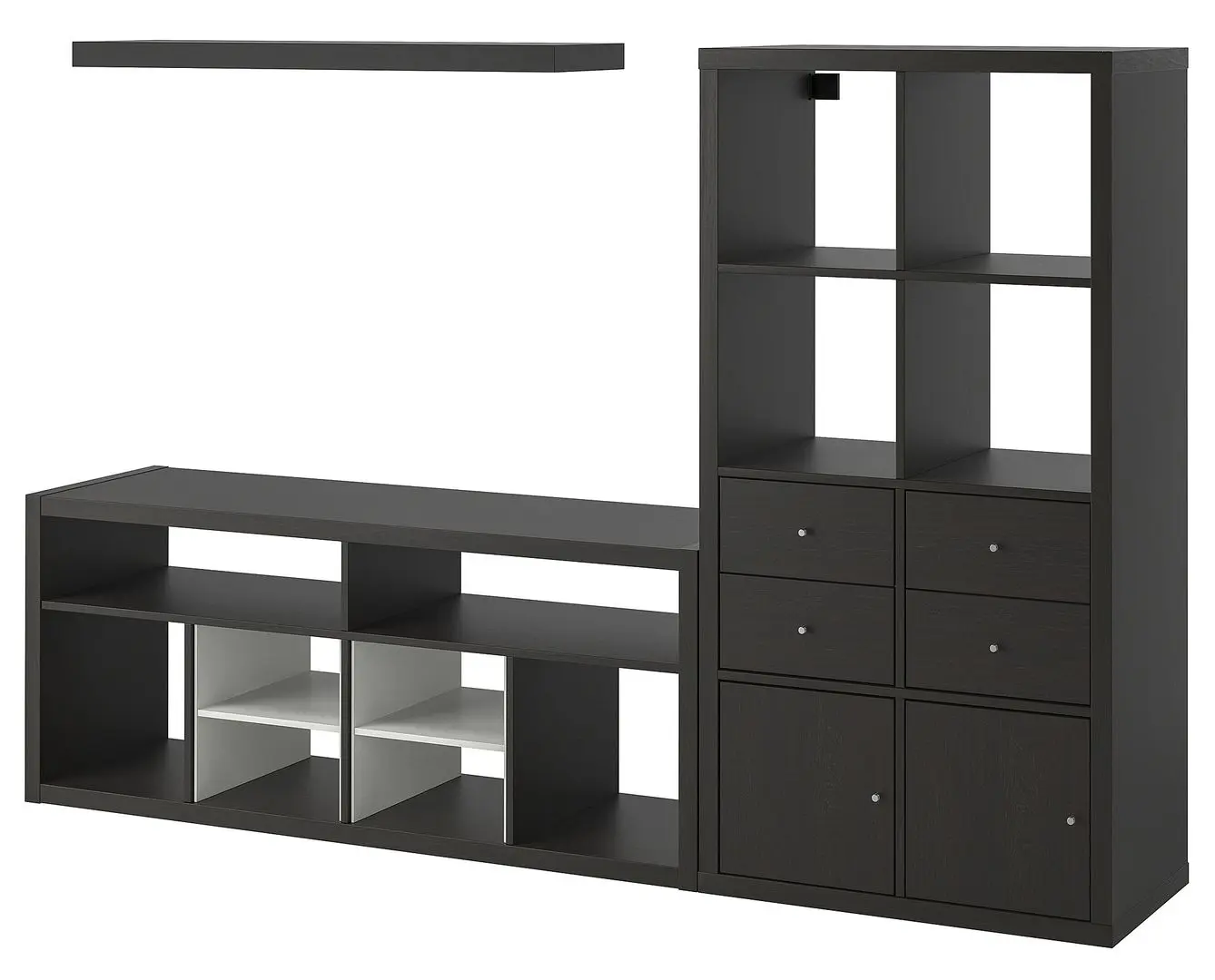 Гостиная Ikea Kallax/Lack 224x39x147см (Черно-коричневый)