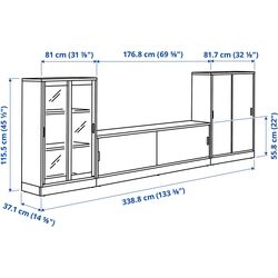 Living Ikea Tonstad usi glisante/sticla 339x37x116 (Alb) Thumb