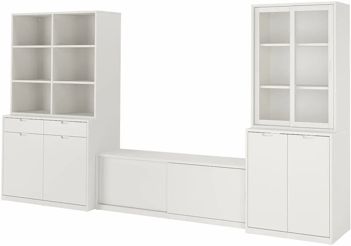 Living Ikea Tonstad usi glisante/sticla 377x47x201 (Alb)