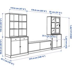Living Ikea Tonstad usi glisante/sticla 377x47x201 (Alb) Thumb