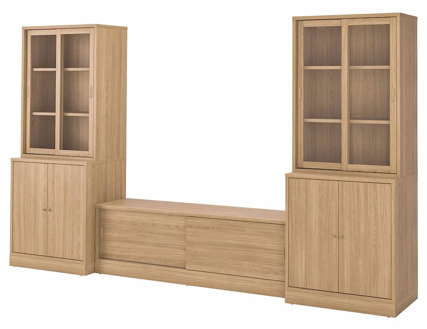 Living Ikea Tonstad frunir/sticla transparenta 342x47x201 (Stejar)