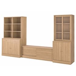 Гостиная Ikea Tonstad шпон/прозрачное стекло 381x47x201см (Дуб) Thumb