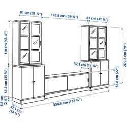 Living Ikea Tonstad usi sticla 339x47x201 (Alb) Thumb
