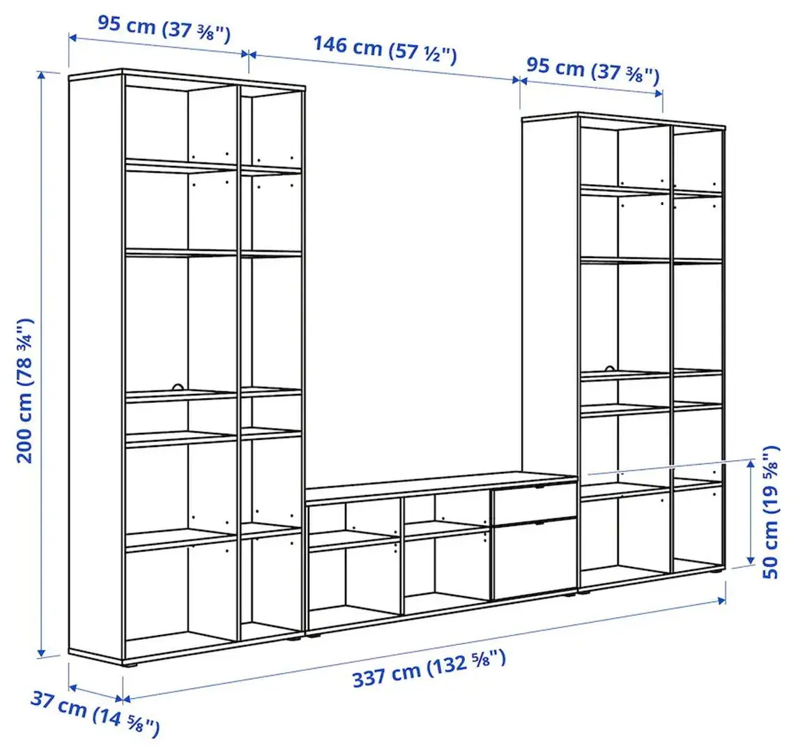 Living Ikea Vihals 337x37x200 (Alb)