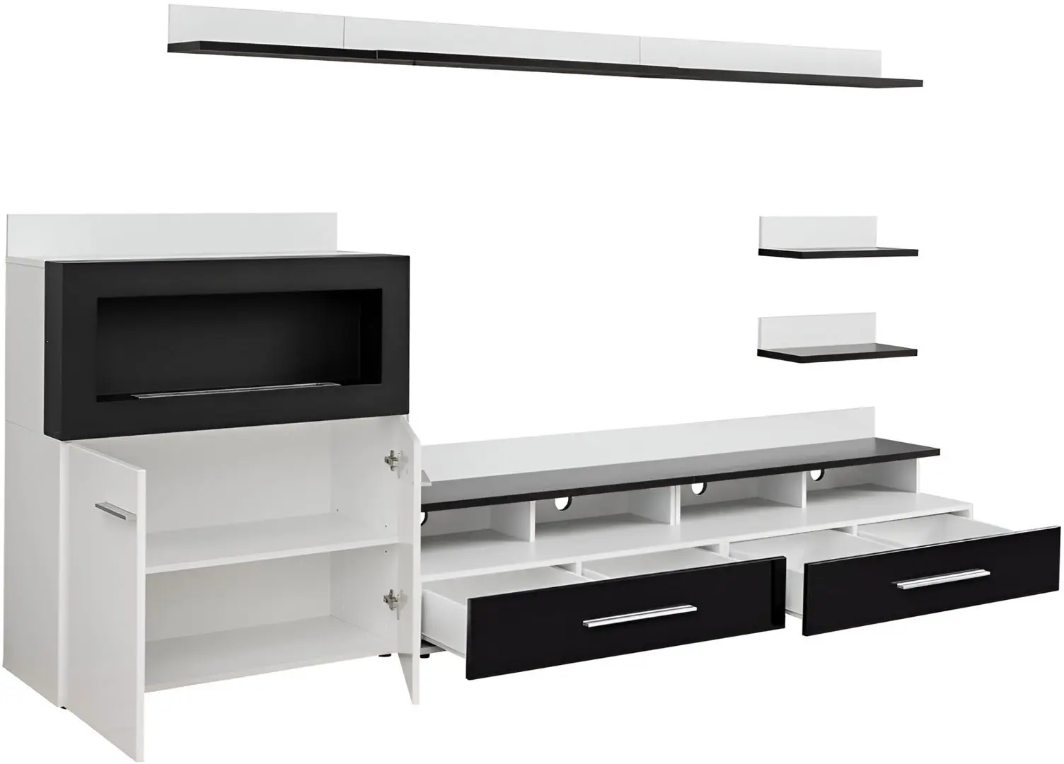 Гостиная Marcel Prod Camino 2.9m (White Gloss/Black Gloss)