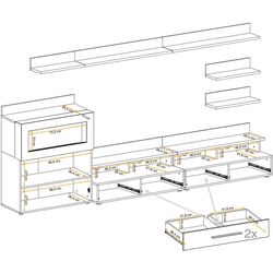 Гостиная Marcel Prod Camino 2.9m (White Gloss/Black Gloss) Thumb