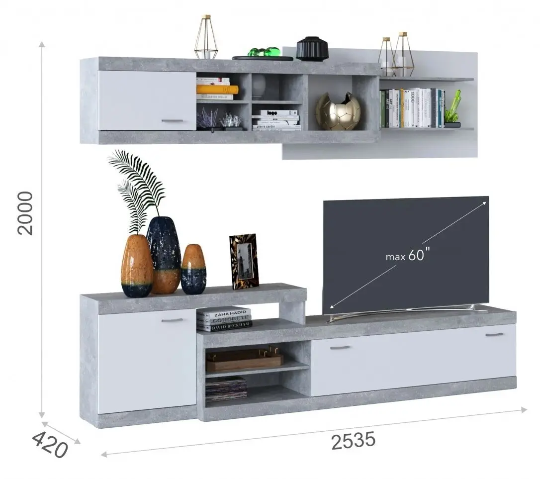 Living Marcel Prod Domino 2.5m (Gray/White)