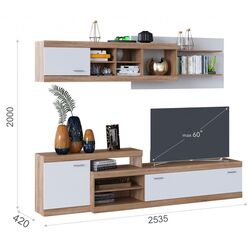 Гостиная Marcel Prod Domino 2.5м (Sonoma Oak/White) Thumb