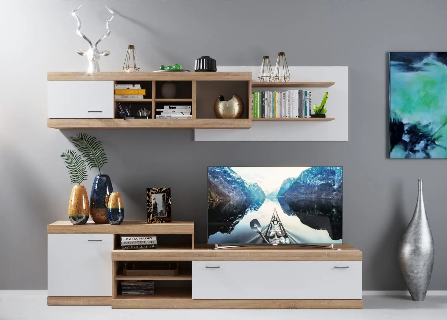 Гостиная Marcel Prod Domino 2.5м (Sonoma Oak/White)