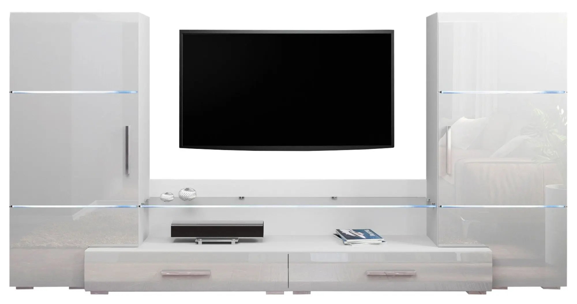 Гостиная Marcel Prod Domino 2.8м (White Gloss/White)