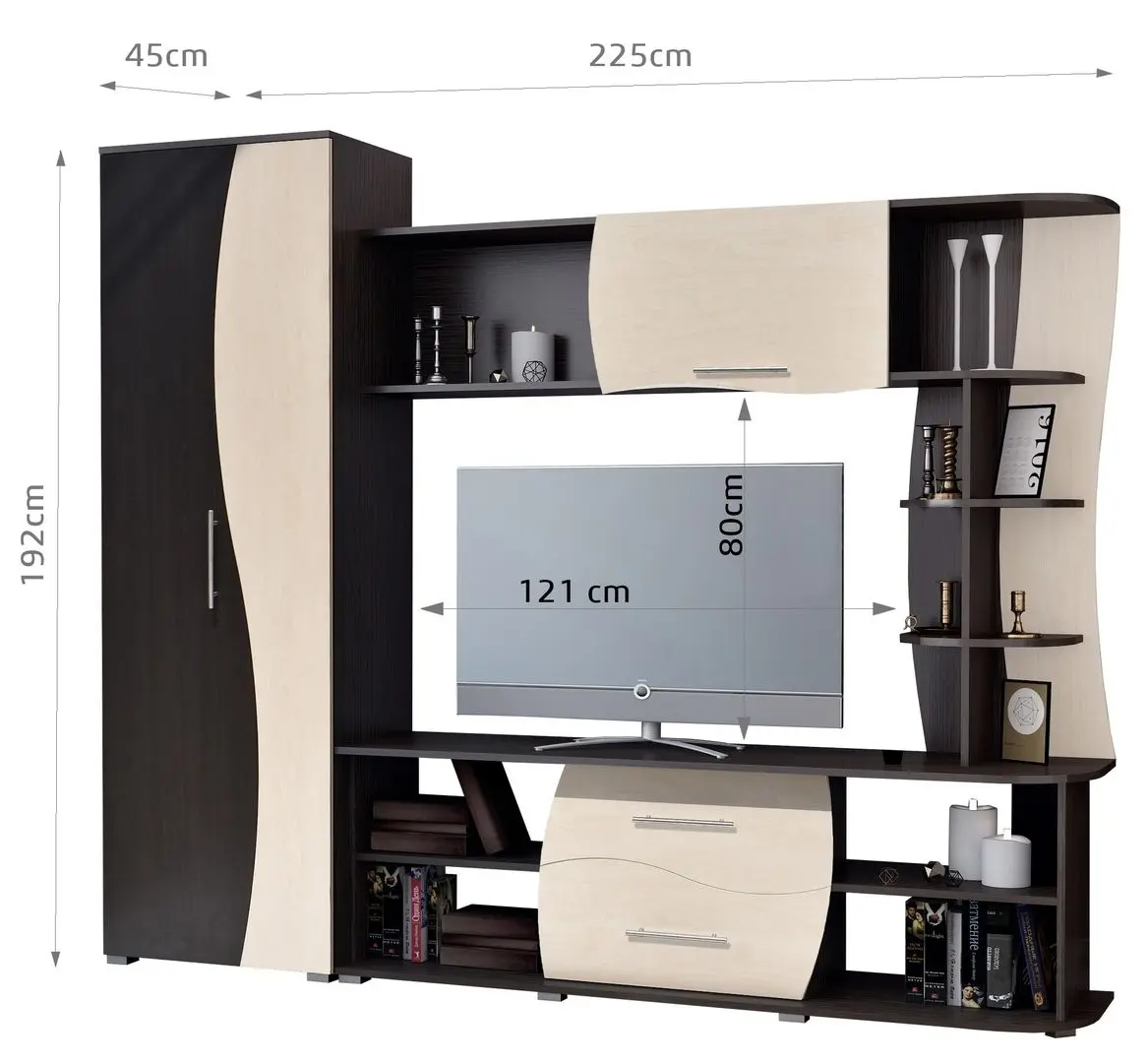 Гостиная Marcel Prod Kapri RO 2.2m (Wenge/Birch)