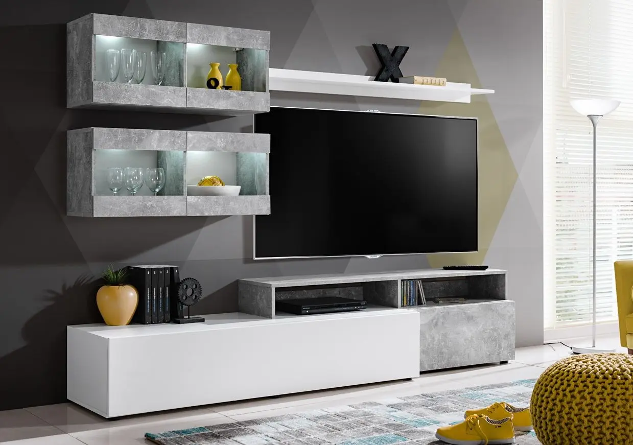 Гостиная Marcel Prod Light 2.1m (White Gloss/Gray)