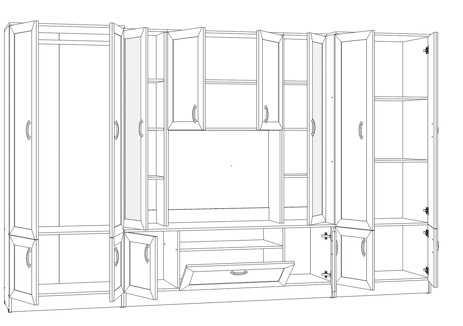 Гостиная Marcel Prod Natalia 3.2m (Ash Asahi/Wenge) - 3