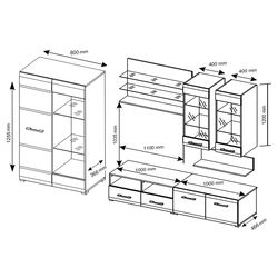 Living Marcel Prod New Nensi 3 2.8m (Craft Oak Golden/White Gloss) Thumb
