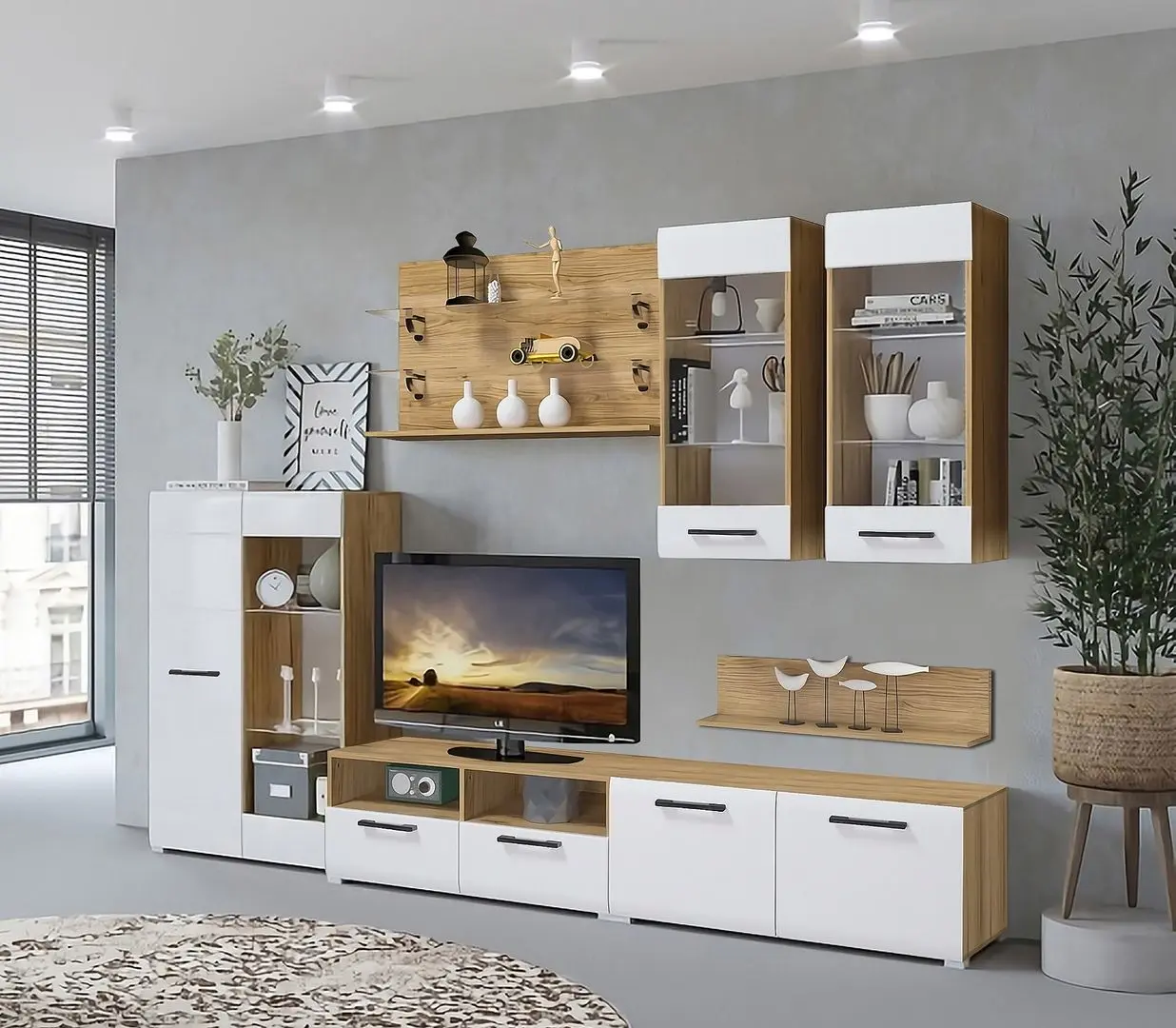 Living Marcel Prod New Nensi 3 2.8m (Craft Oak Golden/White Gloss)