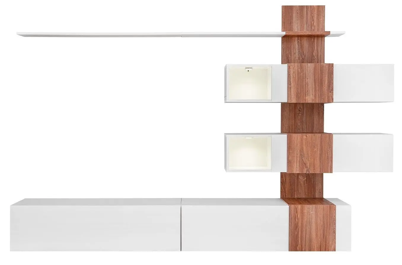 Гостиная Marcel Prod Quill 2.5м (White Gloss/Walnut)