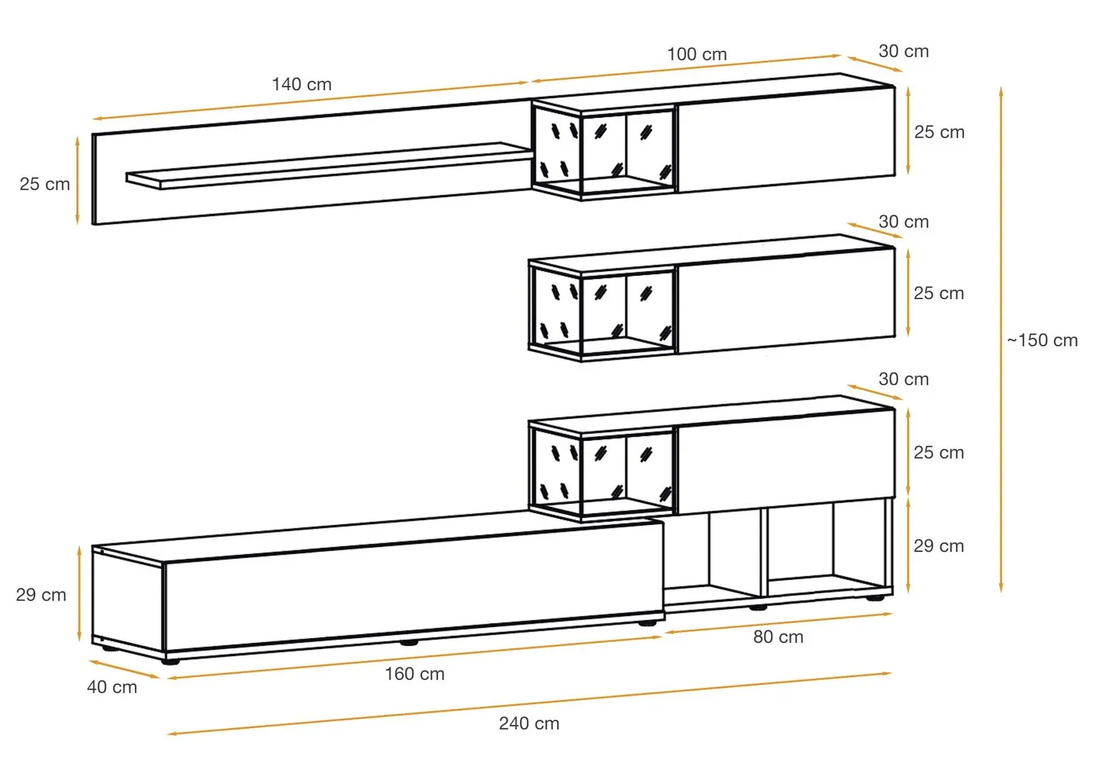 Гостиная Marcel Prod Silk 2.4м (White Gloss/White)
