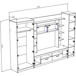 Living МЛ-мебель ML-2 (Anthracite/Craft Oak White) Thumb
